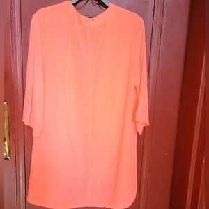 H & M DIVIDED ORANGE OPEN FRONT SHEER CARDIGAN SZ 12